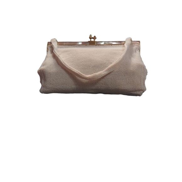 Vintage beaded Mother of Pearl evening purse - Picture 2 of 8